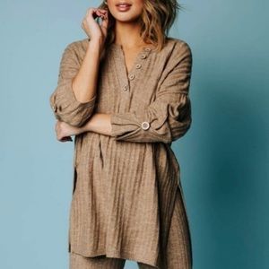 NWT Free People Around The Clock Ribbed Tunic Sweater